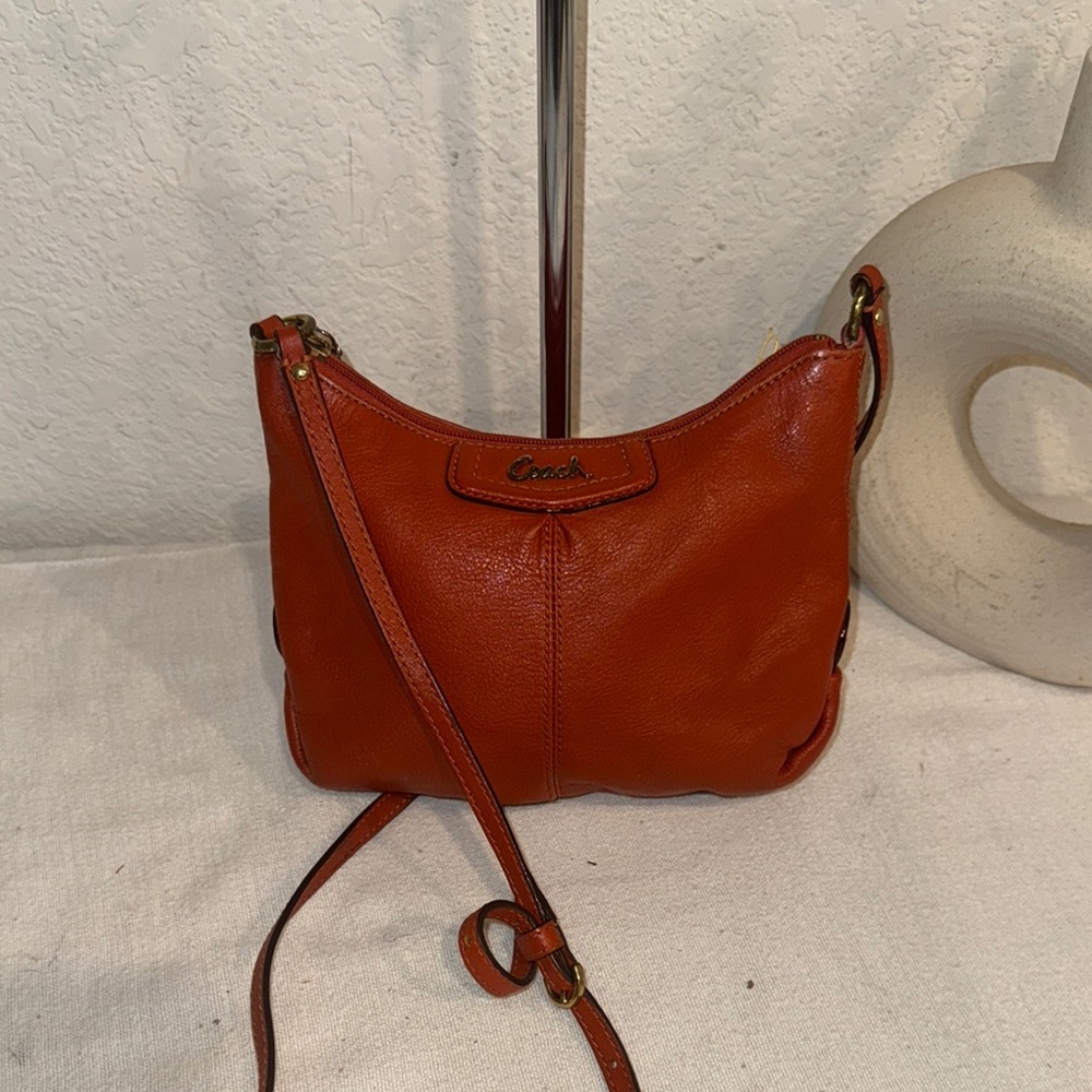 Authentic Coach Red Leather Crossbody Bag